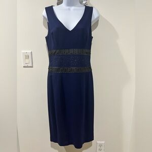 Susana Monaco Navy and Black Midi Dress